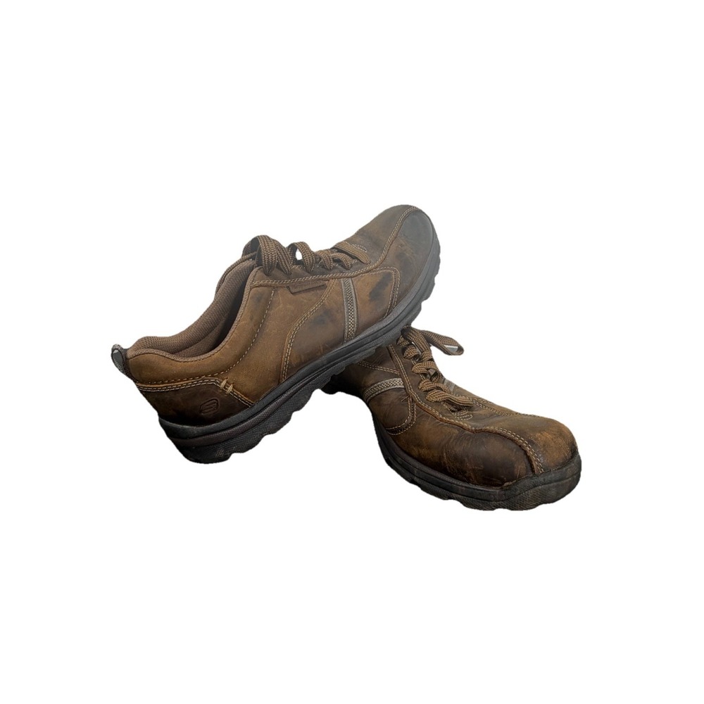 Skechers Relaxed Fit Superior Levoy Sneaker Men SZ 10 Brown Leather SN64224